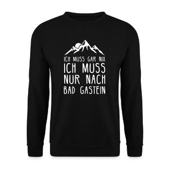 Bad Gastein I Skigebiet in Österreich für - Unisex Pullover - Schwarz - Vorne - Alina (178cm) & Michal (187cm)