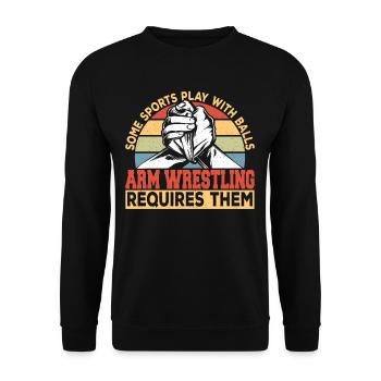 Le bras de fer nécessite des balles bras de fer - Sweat-shirt Unisexe - noir - Devant - Alina (178cm) & Michal (187cm)