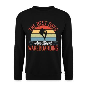 Wakeboarder The Best Days Are Spent Wakeboarding - Unisex Sweatshirt - black - Front - Alina (178cm) & Michal (187cm)