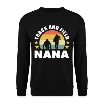 Athletics Track And Field Nana Marathon Running - Unisex Sweatshirt - black - Front - Alina (178cm) & Michal (187cm)