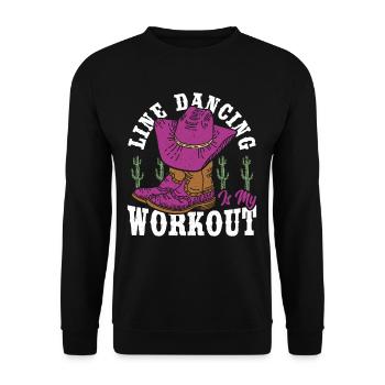 Line Dancing Is My Workout Line Dance Line Dancer - Unisex Sweatshirt - black - Front - Alina (178cm) & Michal (187cm)