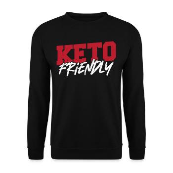 Keto Friendly Keto Diät Ketogenic Ketone - Unisex Pullover - Schwarz - Vorne - Alina (178cm) & Michal (187cm)