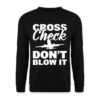 Cross Check Don't Blow It Flight Attendant - Unisex Pullover - Schwarz - Vorne - Alina (178cm) & Michal (187cm)