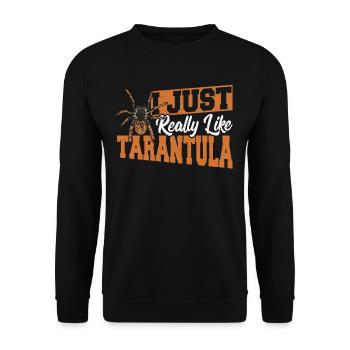 Taranteln Spinne Ich mag Taranteln einfach - Unisex Pullover - Schwarz - Vorne - Alina (178cm) & Michal (187cm)