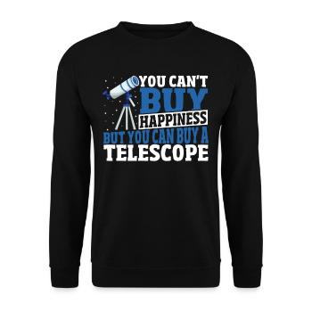 Astronomie Glück kann man nicht kaufen, aber man - Unisex Pullover - Schwarz - Vorne - Alina (178cm) & Michal (187cm)