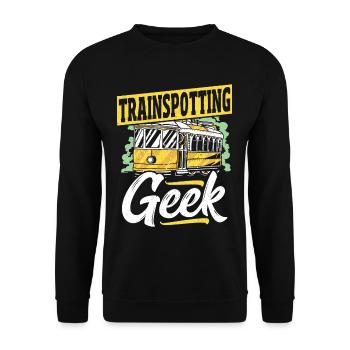 Trainspotting Geek Trainspotter Train Spotting - Sweat-shirt Unisexe - noir - Devant - Alina (178cm) & Michal (187cm)