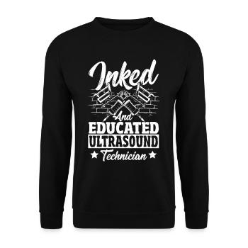 Inked Ultrasound Tech und ausgebildeter - Unisex Pullover - Schwarz - Vorne - Alina (178cm) & Michal (187cm)