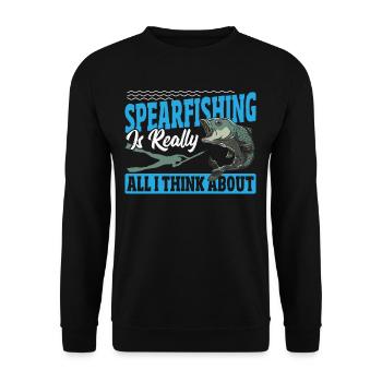 Spearfishing Is Really All I Think About - Unisex Sweatshirt - black - Front - Alina (178cm) & Michal (187cm)