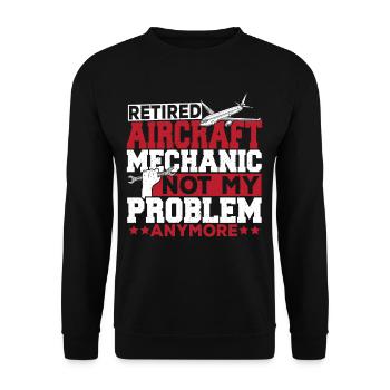 Retired Aircraft Mechanic Airplane Aviation - Unisex Sweatshirt - black - Front - Alina (178cm) & Michal (187cm)