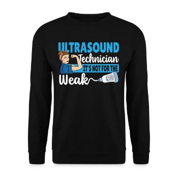 Ultraschalltechniker ist nichts für schwache - Unisex Pullover - Schwarz - Vorne - Alina (178cm) & Michal (187cm)