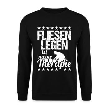 Fliesen legen ist meine Therapie Fliesenleger - Unisex Pullover - Schwarz - Vorne - Alina (178cm) & Michal (187cm)