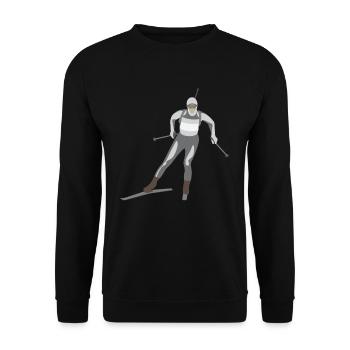 Ski - Unisex Sweatshirt - black - Front - Alina (178cm) & Michal (187cm)