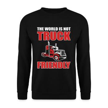 Le monde n’est pas favorable aux camionneurs - Sweat-shirt Unisexe - noir - Devant - Alina (178cm) & Michal (187cm)