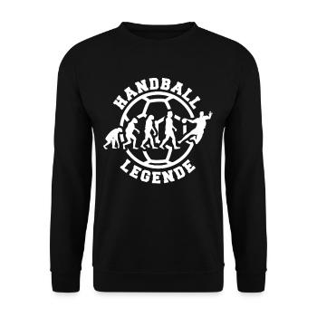 Handball Legende Für Handballer Handball Spieler - Unisex Pullover - Schwarz - Vorne - Alina (178cm) & Michal (187cm)