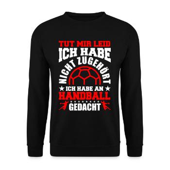 Tut mir leid ich habe nicht zugehört hab an - Unisex Pullover - Schwarz - Vorne - Alina (178cm) & Michal (187cm)