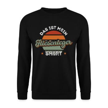 Das ist mein Fliesenleger Shirt Fliesenlegen - Unisex Pullover - Schwarz - Vorne - Alina (178cm) & Michal (187cm)