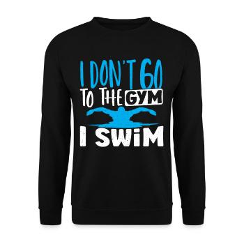Schwimmer Ich gehe nicht ins Fitnessstudio Ich - Unisex Pullover - Schwarz - Vorne - Alina (178cm) & Michal (187cm)
