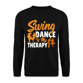 Tänzer Swing Dance ist meine Therapie Swing - Unisex Pullover - Schwarz - Vorne - Alina (178cm) & Michal (187cm)