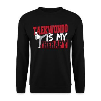 Martial Arts Taekwondo Is My Therapy Tae kwon do - Unisex Sweatshirt - black - Front - Alina (178cm) & Michal (187cm)