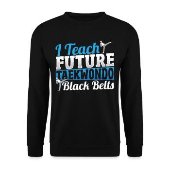 J’enseigne aux futures ceintures noires de Taekwondo - Sweat-shirt Unisexe - noir - Devant - Alina (178cm) & Michal (187cm)
