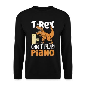 T-Rex Can't Play Piano T-Rex Dinosaur Lovers - Unisex Sweatshirt - black - Front - Alina (178cm) & Michal (187cm)