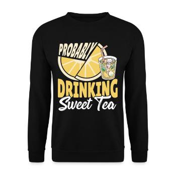 Süßer Tee Eistee Wahrscheinlich trinken Sie süßen - Unisex Pullover - Schwarz - Vorne - Alina (178cm) & Michal (187cm)