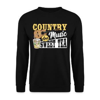 Süßer Tee Eistee Country-Musik und süßer Tee - Unisex Pullover - Schwarz - Vorne - Alina (178cm) & Michal (187cm)
