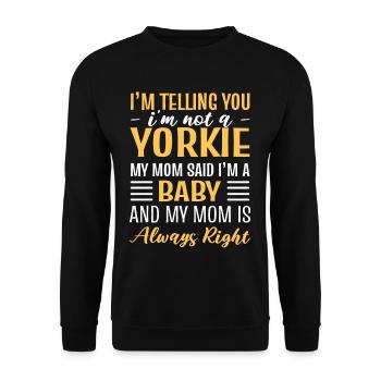 Yorkie Mom Yorkshire Dog Lover Yorkshire Terrier - Unisex Sweatshirt - black - Front - Alina (178cm) & Michal (187cm)