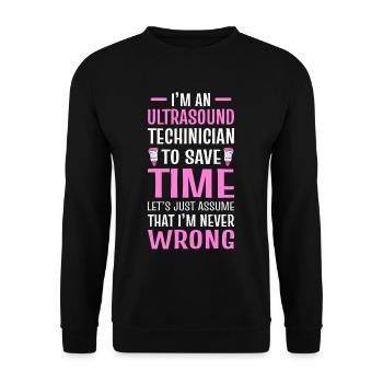 Ultraschalltechniker Ich bin ein - Unisex Pullover - Schwarz - Vorne - Alina (178cm) & Michal (187cm)