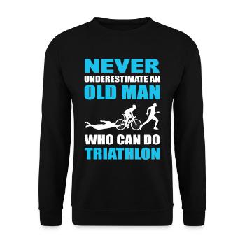 Never Underestimate An Old Man Who Can Do - Unisex Sweatshirt - black - Front - Alina (178cm) & Michal (187cm)
