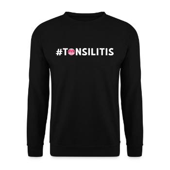 Tonsillitis Survivor #Tonsilitis Tonsillectomy - Unisex Sweatshirt - black - Front - Alina (178cm) & Michal (187cm)