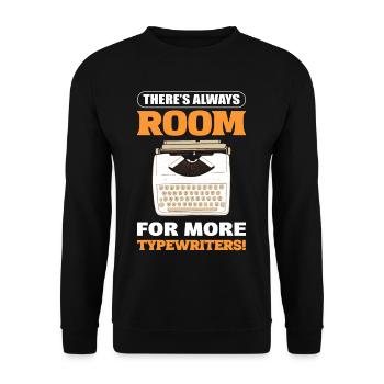 Schreibmaschinenautor Es ist immer Platz für mehr - Unisex Pullover - Schwarz - Vorne - Alina (178cm) & Michal (187cm)