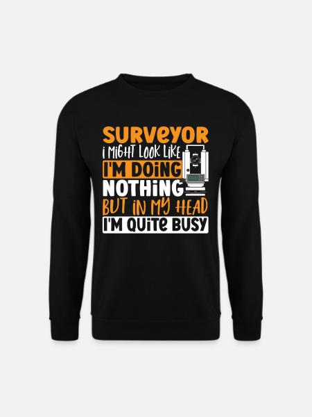 Vermessungsingenieur Ich sehe vielleicht so aus, - Unisex Pullover - Schwarz