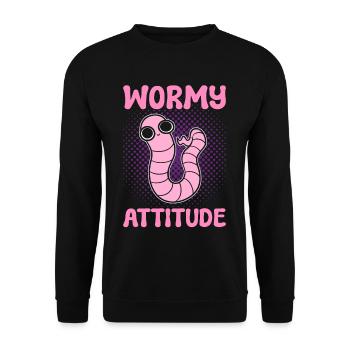 Wormy Attitude Worm Farming Vermiculture Worm - Unisex Pullover - Schwarz - Vorne - Alina (178cm) & Michal (187cm)