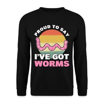 Fier de dire que j’ai des vers Worm Farming / - Sweat-shirt Unisexe - noir - Devant - Alina (178cm) & Michal (187cm)
