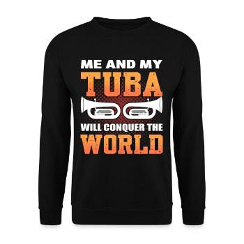 Moi et mon tuba allons conquérir le joueur de tuba mondial - Sweat-shirt Unisexe - noir - Devant - Alina (178cm) & Michal (187cm)