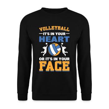 Le volley-ball est dans votre cœur ou dans votre cœur - Sweat-shirt Unisexe - noir - Devant - Alina (178cm) & Michal (187cm)