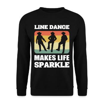 Line Dancing Makes Life Sparkle Line Dance Line - Unisex Sweatshirt - black - Front - Alina (178cm) & Michal (187cm)