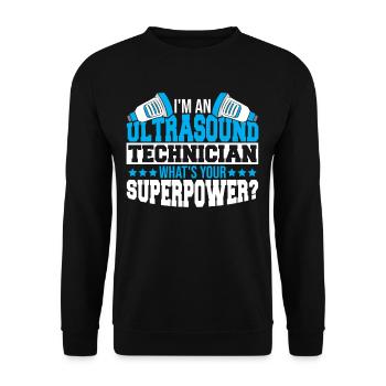Je suis technicien en échographie Quel est votre - Sweat-shirt Unisexe - noir - Devant - Alina (178cm) & Michal (187cm)
