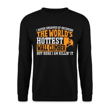 Wall Climbing The World's Hottest Wall Climber - Unisex Pullover - Schwarz - Vorne - Alina (178cm) & Michal (187cm)