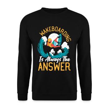 Wakeboarding Is Always The Answer Wakeboard - Unisex Sweatshirt - black - Front - Alina (178cm) & Michal (187cm)