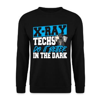 X-Ray Techs Do It Better In The Dark X-Ray - Unisex Sweatshirt - black - Front - Alina (178cm) & Michal (187cm)
