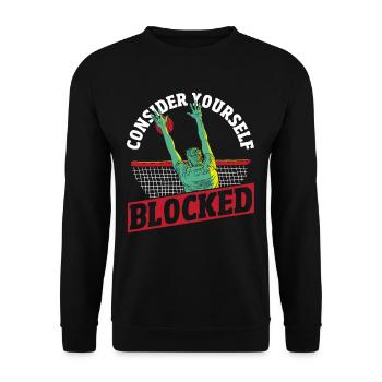 Volleyball Player Consider Yourself Blocked Volley - Unisex Sweatshirt - black - Front - Alina (178cm) & Michal (187cm)