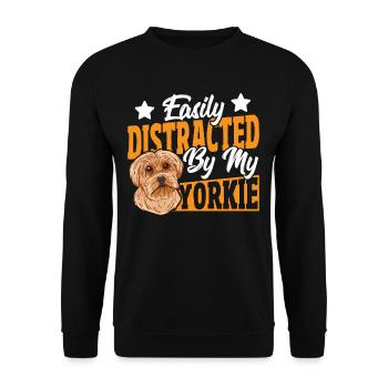 Easily Distracted By My Yorkie Yorkshire Terrier - Unisex Sweatshirt - black - Front - Alina (178cm) & Michal (187cm)