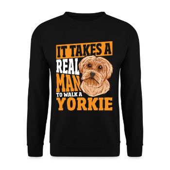 Propriétaire d’un Yorkshire Terrier : Juste un vrai homme - Sweat-shirt Unisexe - noir - Devant - Alina (178cm) & Michal (187cm)