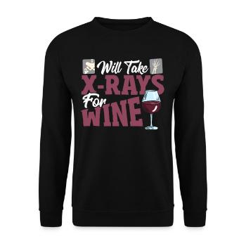 Will Take X-Rays For Wine X-ray Tech X-Ray - Unisex Sweatshirt - black - Front - Alina (178cm) & Michal (187cm)
