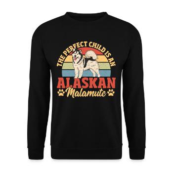 Chien de traîneau Alaskan Malamute Fan Alaskan - Sweat-shirt Unisexe - noir - Devant - Alina (178cm) & Michal (187cm)