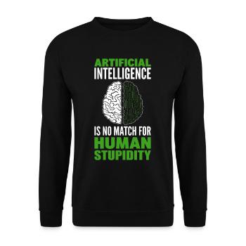 Daten Roboter KI Informatik Maschinelles Lernen - Unisex Pullover - Schwarz - Vorne - Alina (178cm) & Michal (187cm)