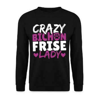 Pet Toy Bichon Tenerife Small Dog Bichon - Unisex Sweatshirt - black - Front - Alina (178cm) & Michal (187cm)