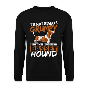 Spürhund Basset Hound Dad Jagdhund Basset Queen - Unisex Pullover - Schwarz - Vorne - Alina (178cm) & Michal (187cm)
